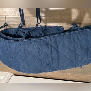 Navy blue pottery barn kids crib bumper